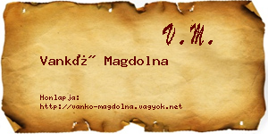 Vankó Magdolna névjegykártya