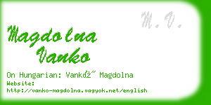 magdolna vanko business card